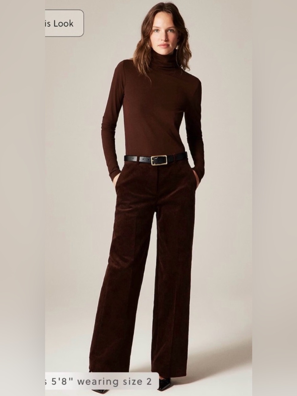 J.Crew petite Wide-leg trouser in stretch corduroy in French press